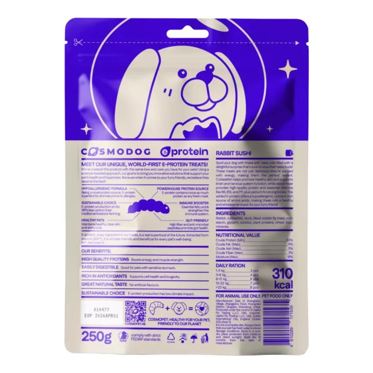 Dog Treats With Rabbit Sushi, 250g, E-Protein, Hypoallergenic