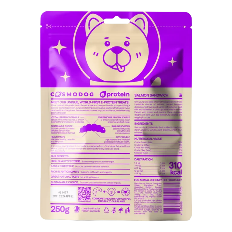 Dog Treats With Salmon Sandwich, 250g, E-Protein, Hypoallergenic
