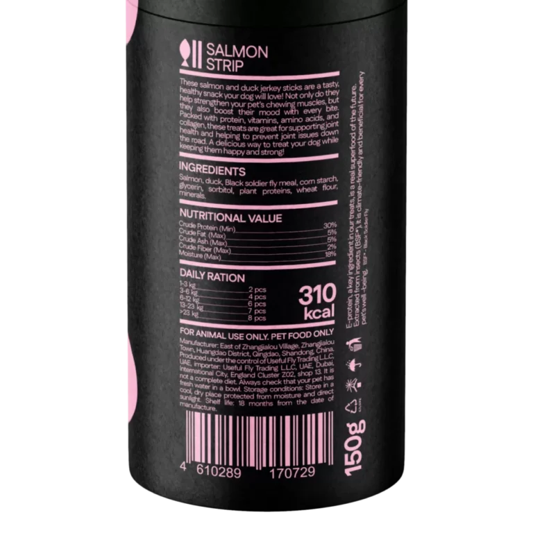 Dog Treats With Salmon Strip,150g, E-Protein, Hypoallergenic