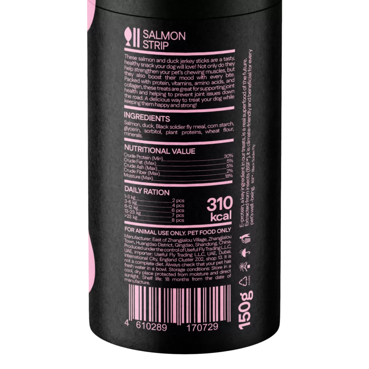 Dog Treats With Salmon Strip,150g, E-Protein, Hypoallergenic