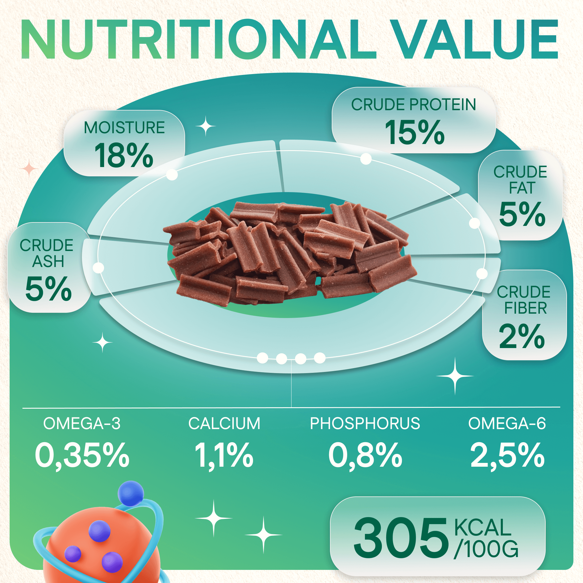 Dog Treats With Beef dental stick, 100g, E-Protein, Hypoallergenic