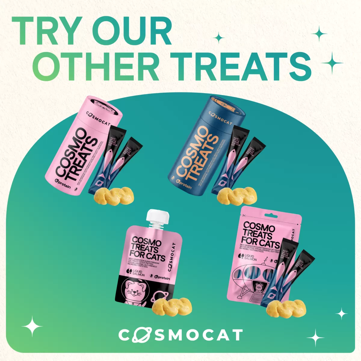 Cat Treats With Salmon Cream, 50g, E-Protein, Hypoallergenic