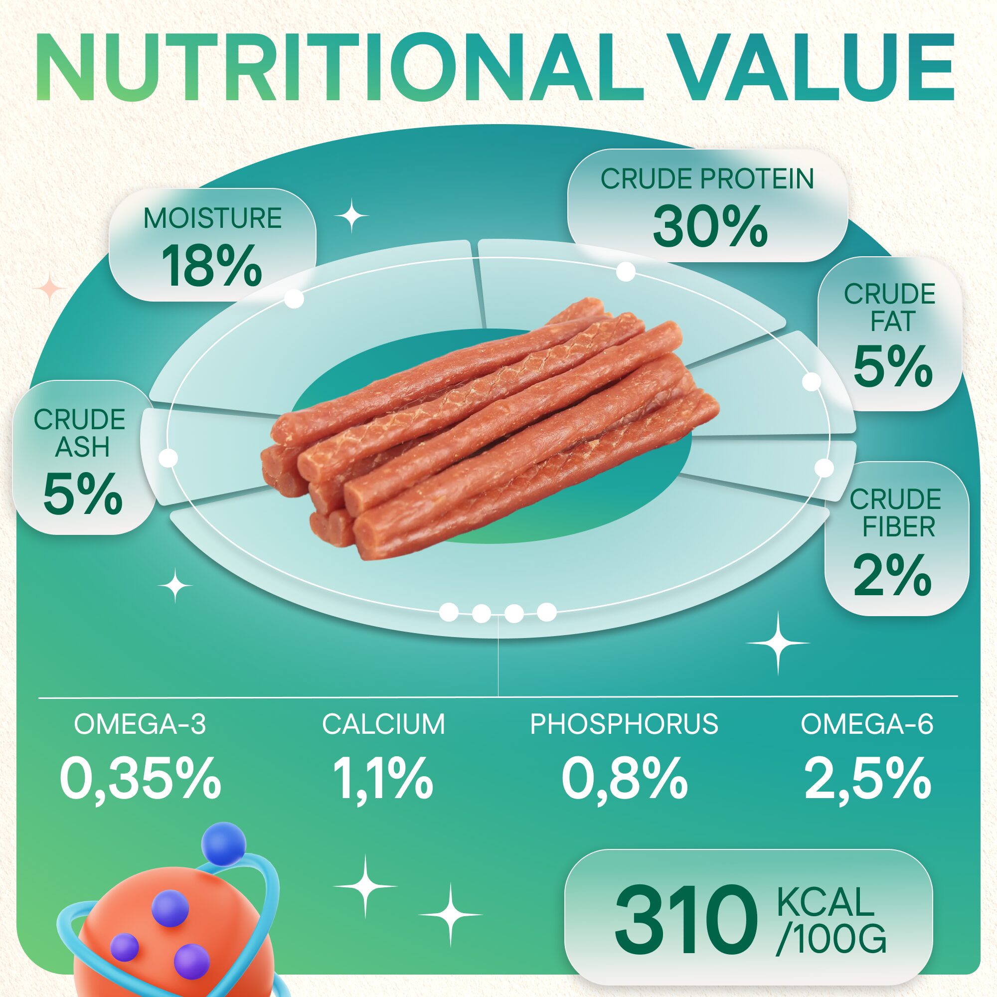 Dog Treats With Salmon Strip, 250g, E-Protein, Hypoallergenic