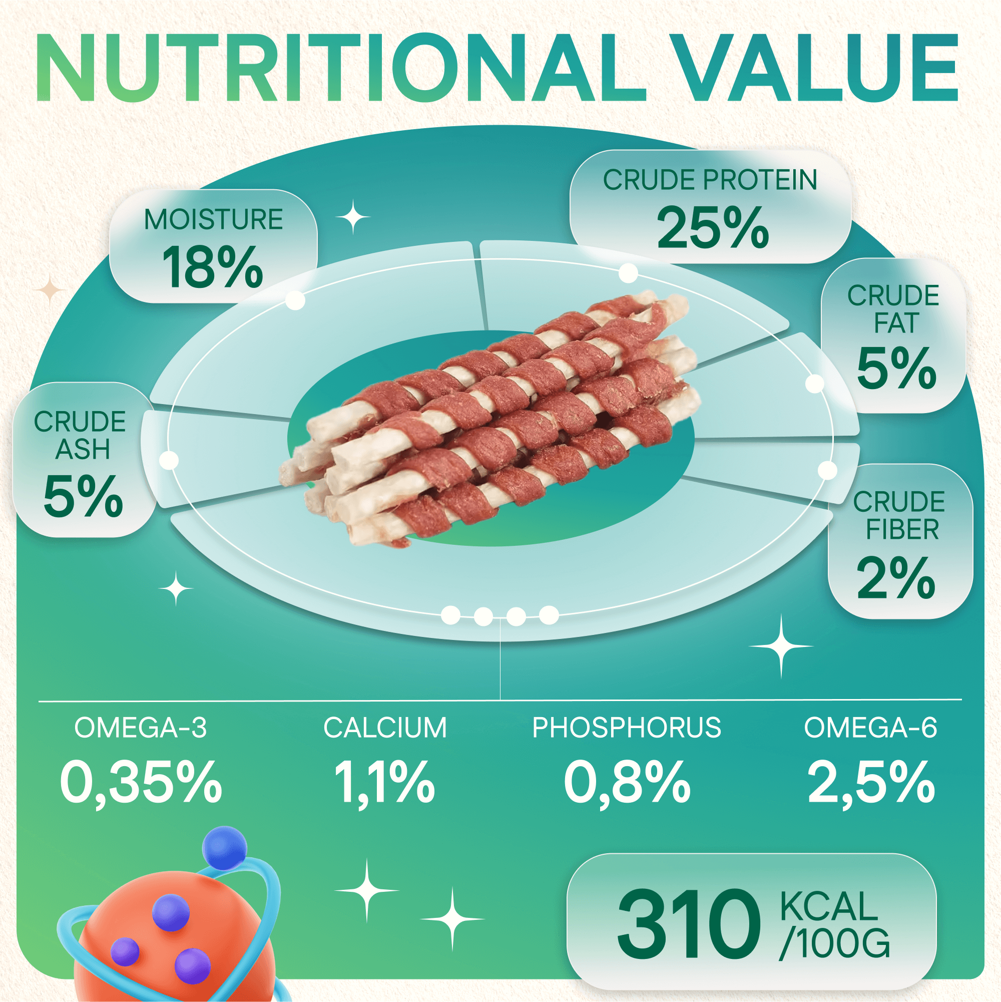 Dog Treats With Lamb Stick 250g, E-Protein, Hypoallergenic