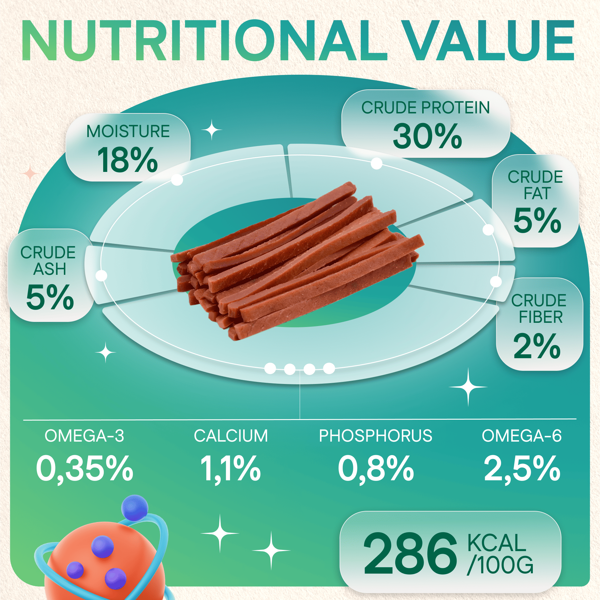 Dog Treats With Lamb Strip, 100g, E-Protein, Hypoallergenic