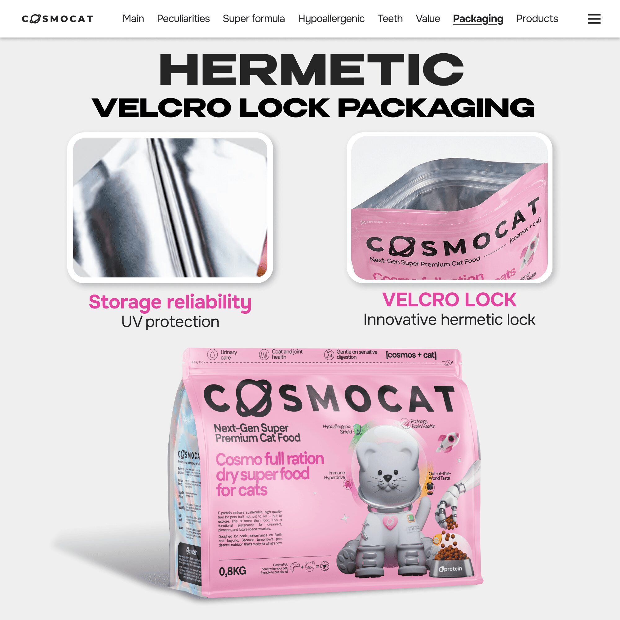 Cosmocat Dry Food Duck Regular Adult 0.8 KG