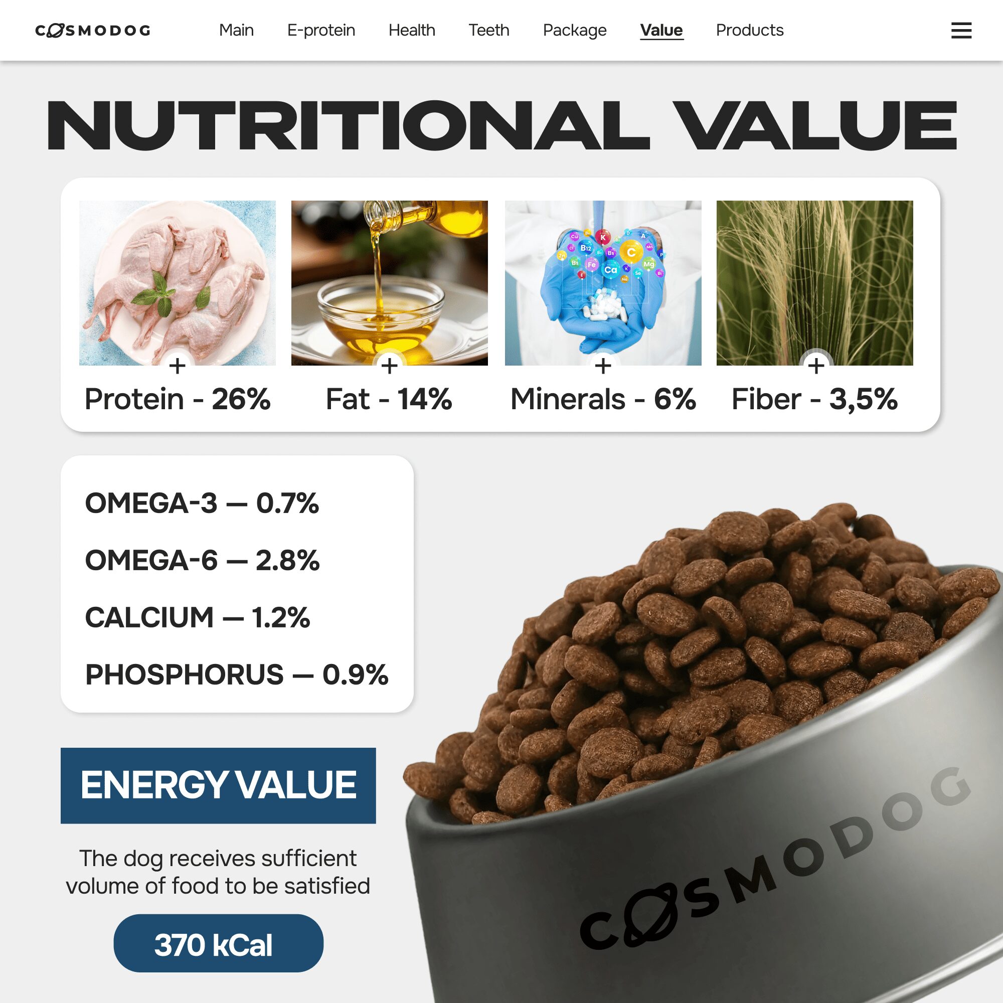 Cosmodog Dry Food Duck Regular Medium & Large breed 3.8 KG