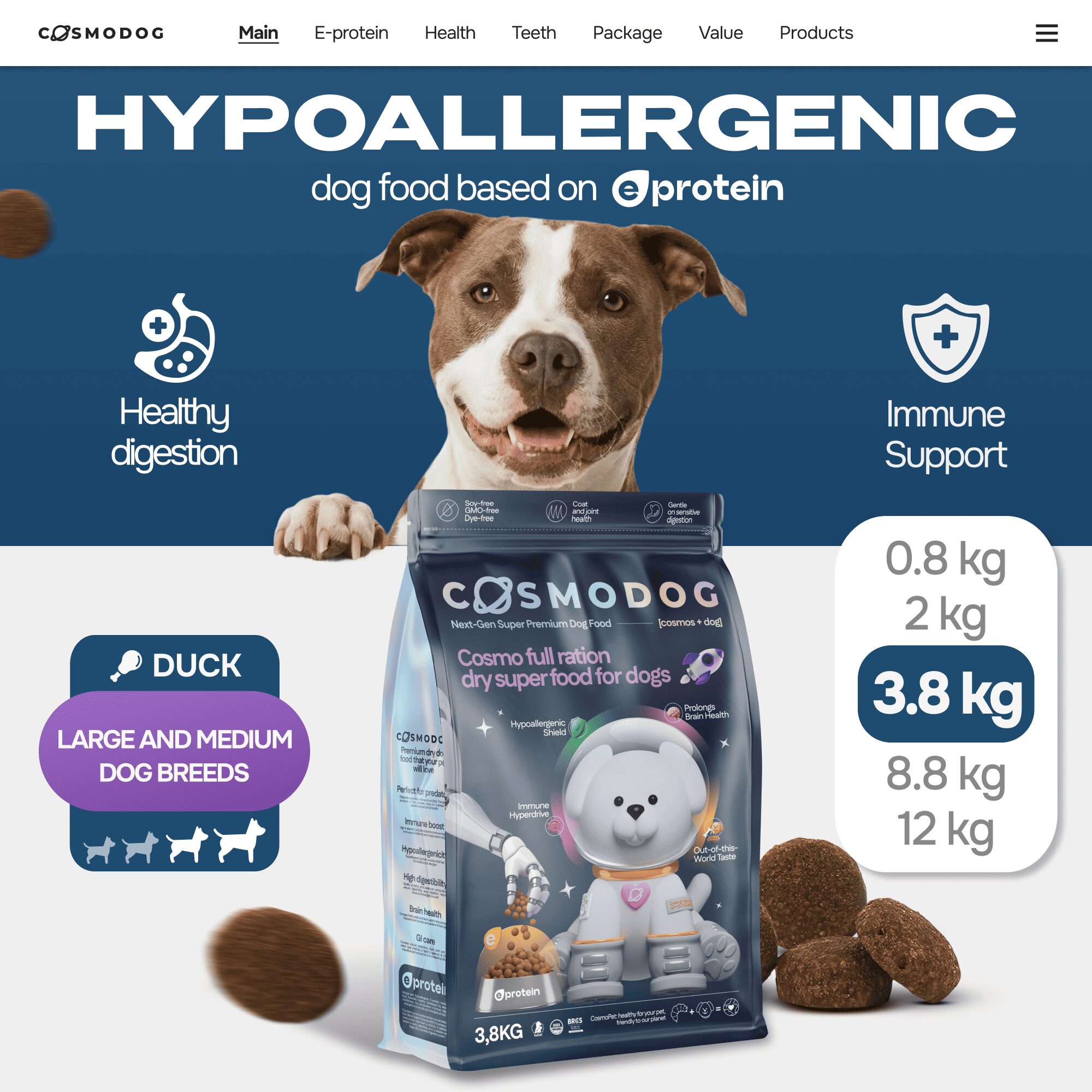 Cosmodog Dry Food Duck Regular Medium & Large breed 3.8 KG