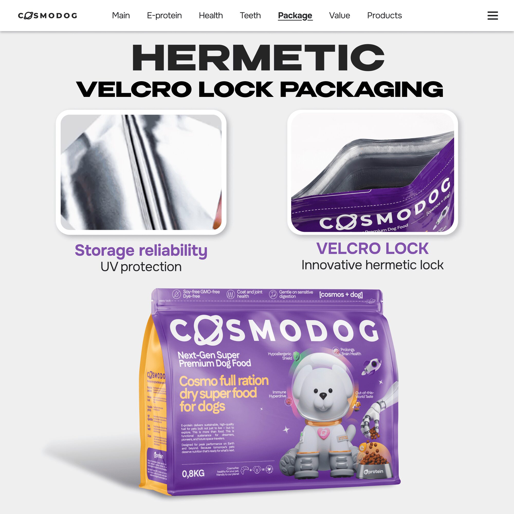 Cosmodog Dry Food Duck Regular Puppies 0.8 KG