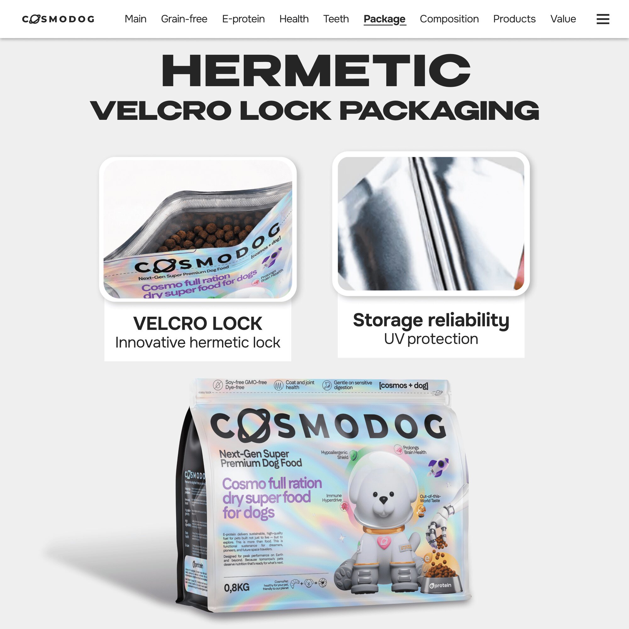 Cosmodog Dry Food Duck Grain Free Small breed 0.8 KG